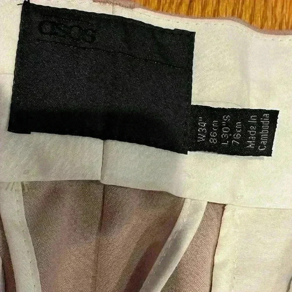 Never worn ASOS Mauve Women’s Work Trousers TO FIT waist W 34 INSIDE LEG 30" - Picture 6 of 6